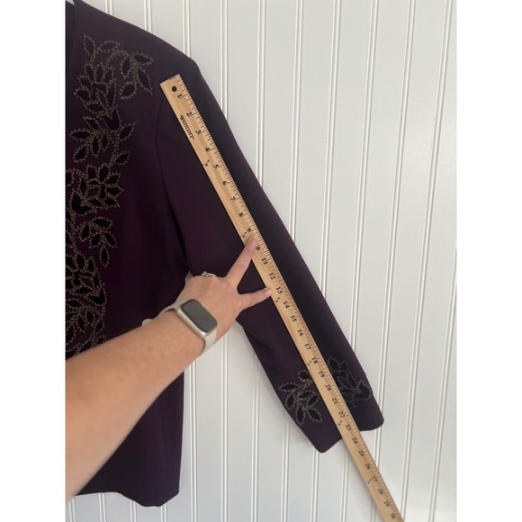 Nolan Miller Vintage Wool Blend Embellished Evening Jacket Size 10 - Picture 10 of 10